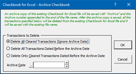 Archive Checkbook Form