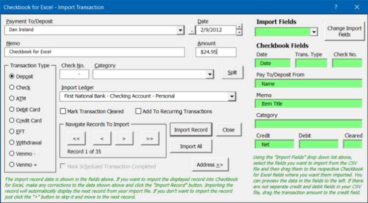 Import CSV/Excel Form
