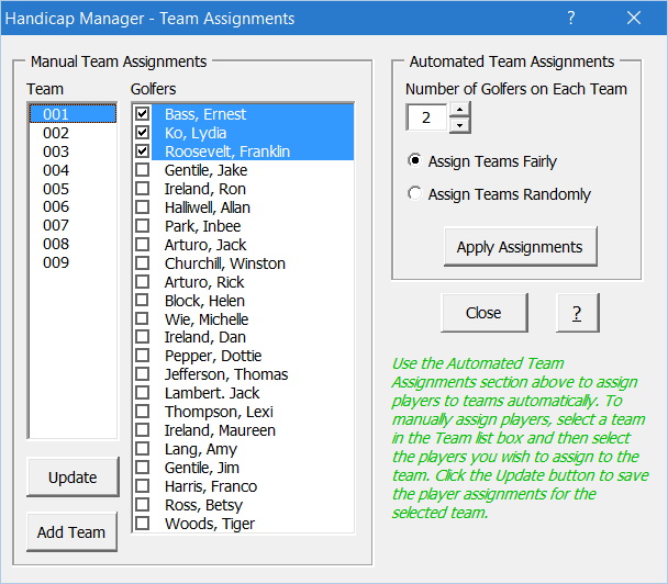 TeamAssignments
