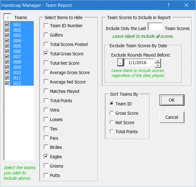 Preparing Team Reports