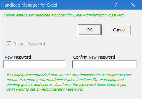 Administrator Password Creation